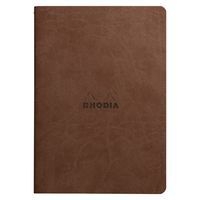 Cahier rhodiarama piqûre textile chocolat A5 64 pages ligné - Image 2