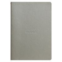 Cahier rhodiarama piqûre textile silver A5 64 pages ligné - Image 3