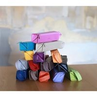 Trousse plumier touche de rose simili cuir italien 23x5x5 cm - Image 3