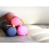 Trousse ronde fuchsia simili cuir italien 5x21,5 cm - Image 8