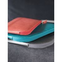 Pochette zippée en simili cuir italien taille M titane - Image 2