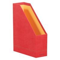 Porte-revues simili cuir italien 10 x 25 x 31 cm corail - Image 2