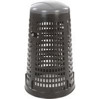 Poubelle ronde en plastique perforé Ruff 110L noir gris - Image principale
