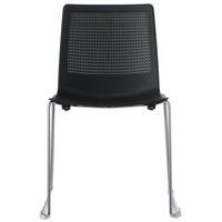 Lot de 2 chaises PERFY pieds traîneau chromés coque polypro Noir - Image 2