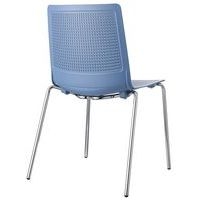 Lot de 2 chaises PERFY 4 pieds chromés coque polypro Bleu - Image 2