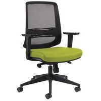 Fauteuil NOVY Eco MD résille Noir sans Têtiere avec acc Vert - Image principale