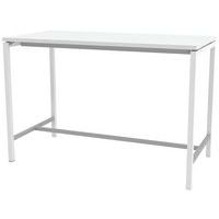 Table réunion haute Creo 160x80 cm pied 9016 blanc plateau blanc - Image principale