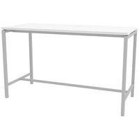 Table réunion haute Creo 180x80 cm pied 9006 Alu plateau blanc - Image principale