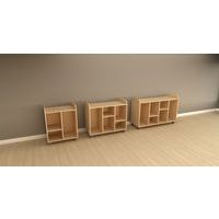 Lot de 4 étagères hêtre pour meubles à bacs - Image 2