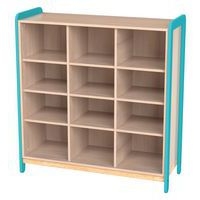 Meuble 3 colonnes 12 niches Lili hauteur 137 cm coloris bleu turquoise - Image principale