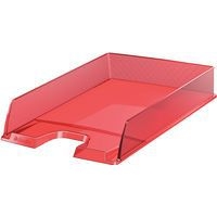 Lot de 10 Corbeille courrier Esselte Europost Solea Rouge transparent - Image principale
