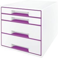 Bloc de classement Leitz WOW, 4 tiroirs Violet - Image principale