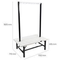 Banc double patère PVC blanc - À monter - Manutan - Image 4