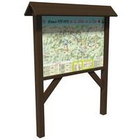 Toit 2 pans pour panneau d information 97 x 145 cm - marron - Image principale