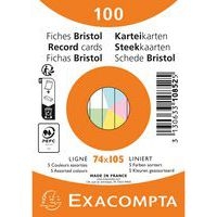 Fiche Bristol sous film ligné non perforé - Paquet de 100 - Exacompta - Image principale