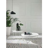 Table basse Dave Ø 60 cm plateau Blanc pied métal Blanc - Image 2