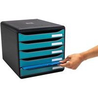 Module de classement à 5 tiroirs Big Box Plus Skandi - Bleu - Image 3