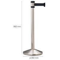 Poteau de balisage aluminium à sangle de 2 m Noir - Image 3