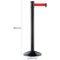 Poteau de balisage Noir à sangle de 2 m Rouge - Image 3
