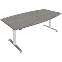 Table tonneau Oréa réglable en hauteur 200x100cm Chêne gris/Blanc - Image principale
