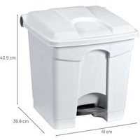 Poubelle plastique agroalimentaire 30 L blanc - Image 4