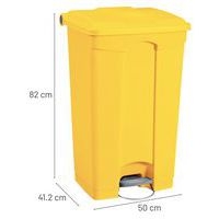 Poubelle plastique agroalimentaire 90 L jaune - Image 4