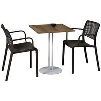 Table Roxane piètement 2 tubes 60x60 cm - Image 2