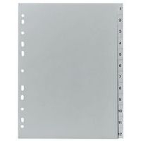 Lot de 12 Intercalaires en plastique, chiffres, A4 - Image principale