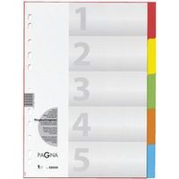Set de 12 Intercalaires carton, A4, 5 positions, 5 couleurs - Image principale