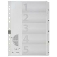 Lot de 12 Intercalaire en carton chiffres 1 - 5, A4, 5 touches - Image principale