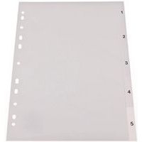 Lot de 12 Intercalaires en plastique, numériques, A4 - Image principale