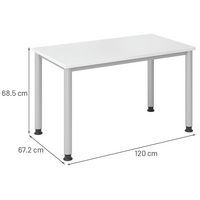 Bureau droit pieds ronds 120 cm Blanc - Image 3