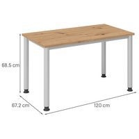 Bureau droit pieds ronds 120 cm Chêne - Image 2