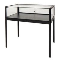Vitrine d'exposition 1000 x 600 x 920 mm sur pied - Noir - Image principale