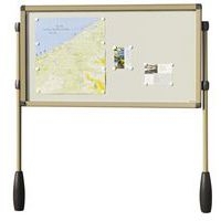 Lot de 2 pieds pour vitrine extérieure Antarès en acier laqué epoxy sable - Image principale