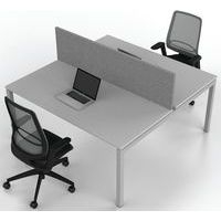 Bureau droit Bench 2 places Inesa Blanc 160 cm - Image 3
