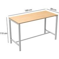 Table de réunion haute Jona Plateau  Chêne Long  : 180 cm - Image 4