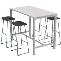 Table de réunion haute Jona Plateau Blanc Long  : 140 cm - Image 4