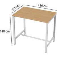 Table de réunion haute Jona Plateau  Chêne Long  : 120 cm - Image 2
