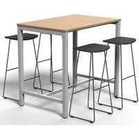 Table de réunion haute Jona Plateau  Chêne Long  : 120 cm - Image 5