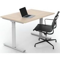 Bureau droit Inesa avec pied réglable en T Chêne 120 cm - Image 2