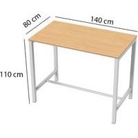 Table de réunion haute Jona Plateau  Chêne Long  : 140 cm - Image 2