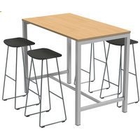 Table de réunion haute Jona Plateau  Chêne Long  : 140 cm - Image 4