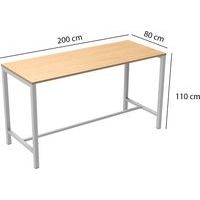 Table de réunion haute Jona Plateau Chêne Long  : 200 cm - Image 4