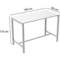 Table de réunion haute Jona Plateau  Blanc Long  : 160 cm - Image 4