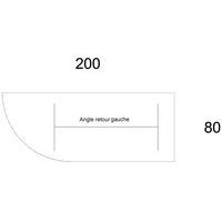 Table plateau pivotant Avel avec angle à droite pied blanc sur roulettes - Image 3