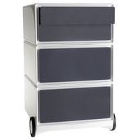 Caisson mobile Easy Office 4 tiroirs de rangements coloris blanc/anthracite - Image principale