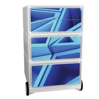 Caisson mobile Easy Office 4 tiroirs rangement corps blanc décor Triangle - Image principale