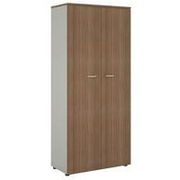 Armoire portes battantes Dalia 90 x 200 x 45 cm coloris Noyer/Alu - Image principale