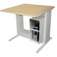 Poste Man Modulo mélaminé, support UC avec barre - Manutan Expert - Image principale